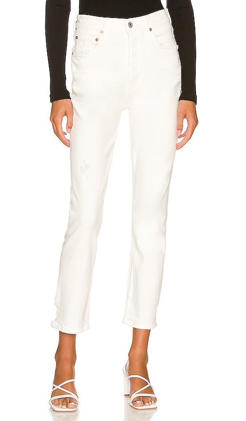 Citizens of Humanity Jolene High Rise Vintage Slim in White - Citizens of Humanity Jolene Vintage taille haute slim en blanc - Citizens of Humanity Jolene 高腰复古修身白色 - Citizens of Humanity Jolene High Rise Vintage Slim in Weiß - Citizens of Humanity Jolene 하이라이즈 빈티지 슬림 화이트 색상 - Citizens of Humanity Jolene vita alta vintage slim in bianco