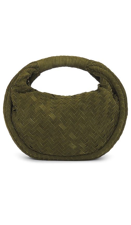 Cleobella Jem Suede Small Hobo Handbag in Dark Green