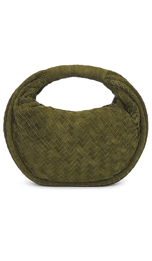 Cleobella Jem Suede Small Hobo Handbag in Dark Green
