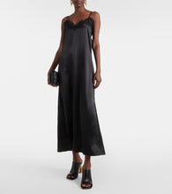 CO Lace-trimmed silk satin slip dress