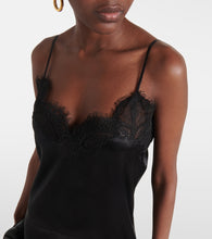 CO Lace-trimmed silk satin slip dress