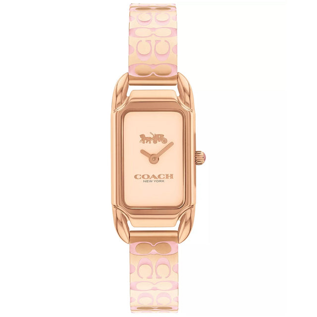 COACH Cadie Rose Gold-Tone Dial Enamel Bangle Bracelet Watch 17.5x28.5mm - 14504194