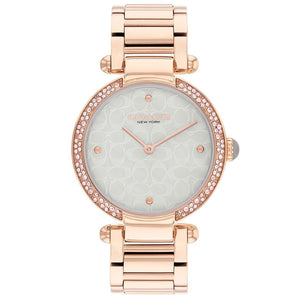 COACH Cary Grey Dial Pink Crystal Rose Gold-Tone Watch 34mm - 14504184