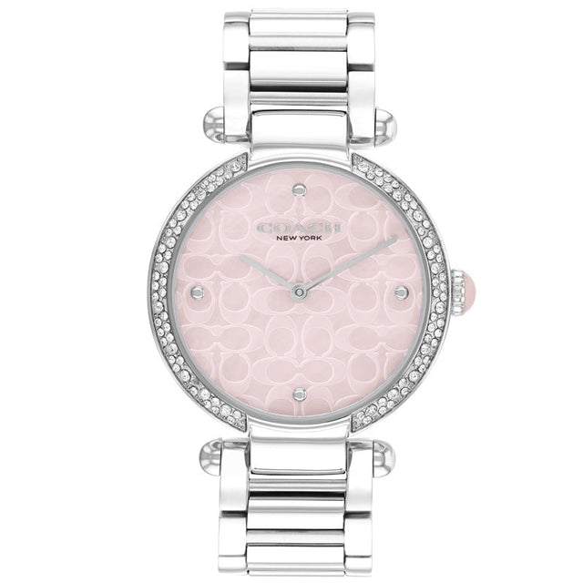 COACH Cary Pink Mother-of-Pearl Dial Stainless Steel Crystal Bracelet Watch 34mm - 14504182