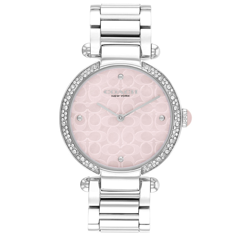 COACH Cary Pink Mother-of-Pearl Dial Stainless Steel Crystal Bracelet Watch 34mm - 14504182