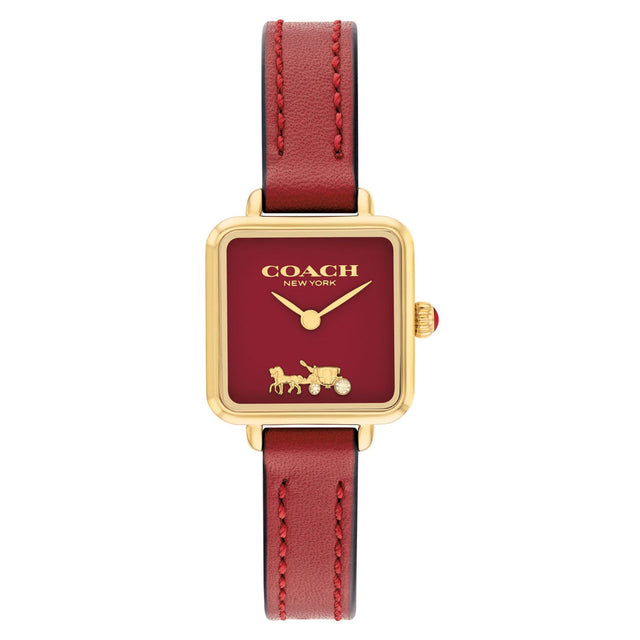 COACH Cass Signature Horse and Carriage Red Dial and Red Leather Strap Watch 22mm - 14504226