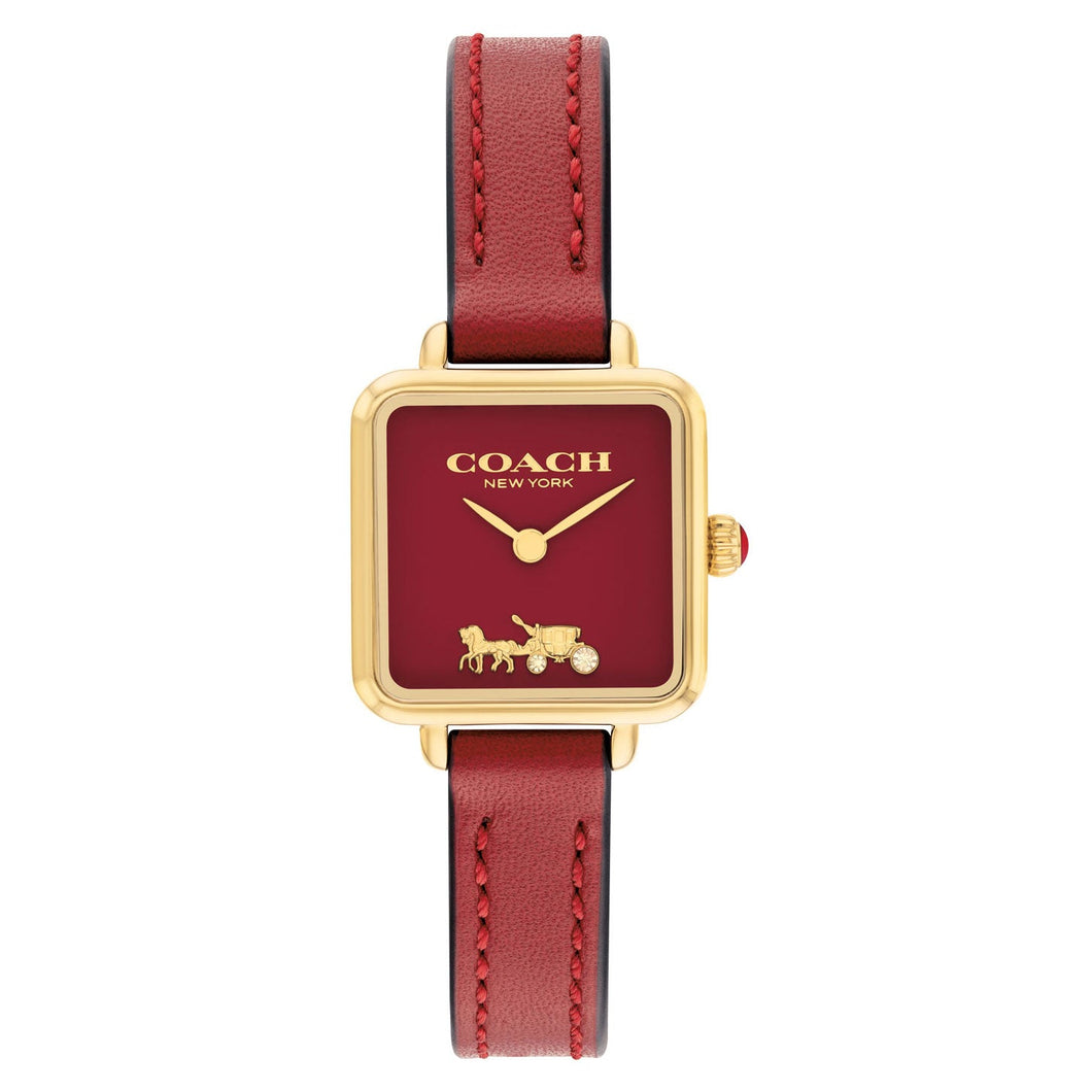 COACH Cass Signature Horse and Carriage Red Dial and Red Leather Strap Watch 22mm - 14504226