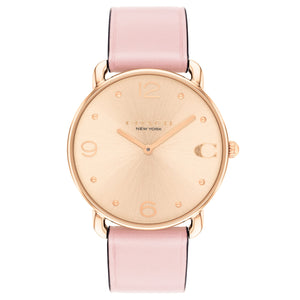 COACH Elliot Rose Gold-Tone Dial Blush Pink Leather Strap Watch 36mm - 14504288