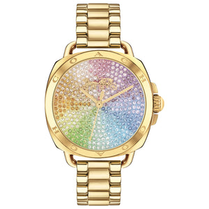 COACH Tatum Multi Color Crystal Accent Yellow Gold-Tone Stainless Steel Watch 34mm - 14504167