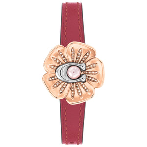 COACH Tea Rose Hidden Pink Dial Rouge Leather Strap Watch 28mm - 14504150