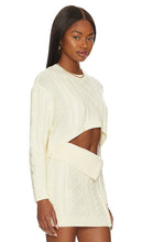 Camila Coelho Carmen Cropped Cable Crew in Ivory