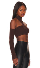 Camila Coelho Genesis Crop Sweater in Chocolate