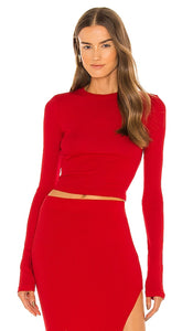 COTTON CITIZEN x REVOLVE Verona Crop Long Sleeve in Red