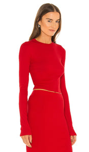 COTTON CITIZEN x REVOLVE Verona Crop Long Sleeve in Red