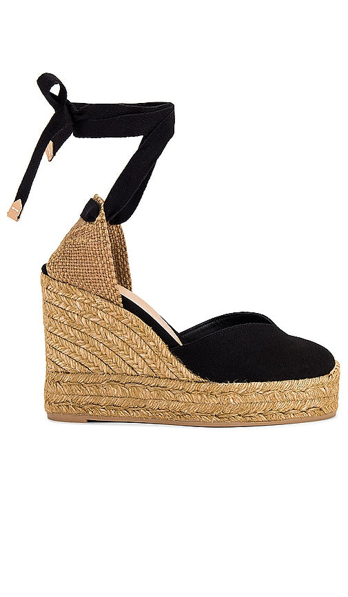 Castaner Chiara Espadrille in Black | Black Heeled Espadrilles for Women