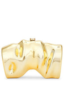 Cult Gaia Scrunch Clutch in Metallic Gold