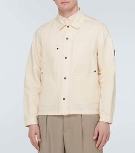 C.P. Company Single-breasted cotton and linen overshirt