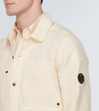 C.P. Company Single-breasted cotton and linen overshirt