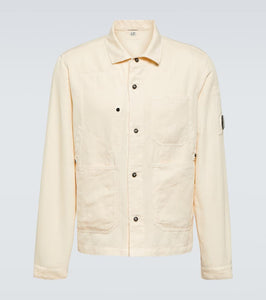 C.P. Company Single-breasted cotton and linen overshirt