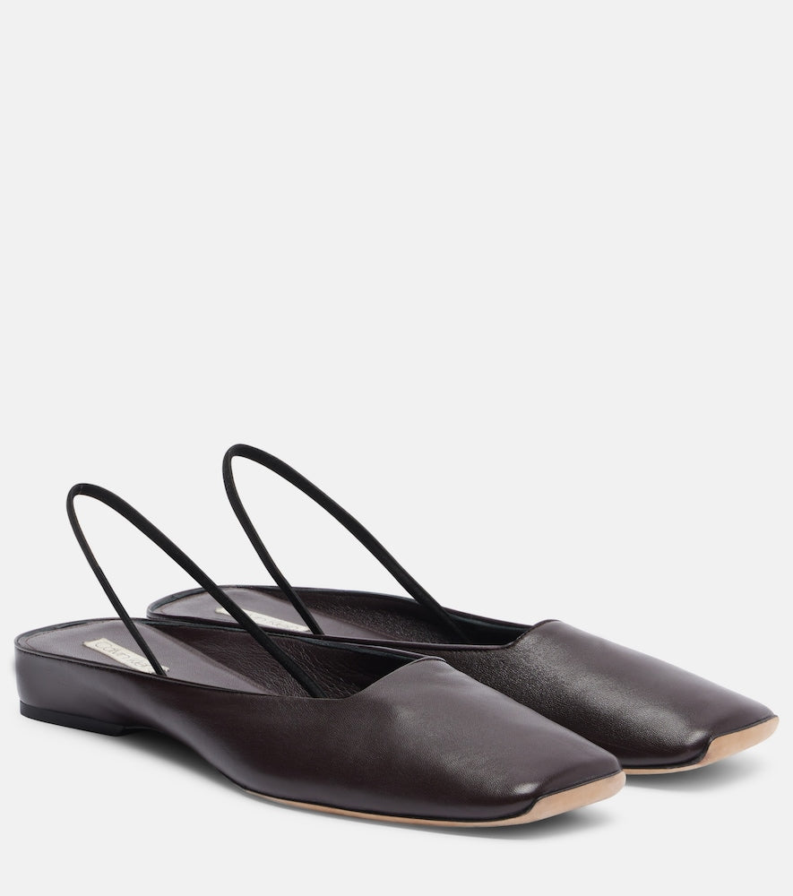 Calvin Klein Collection Kate leather slingback flats (Black) - Ballerina Flats