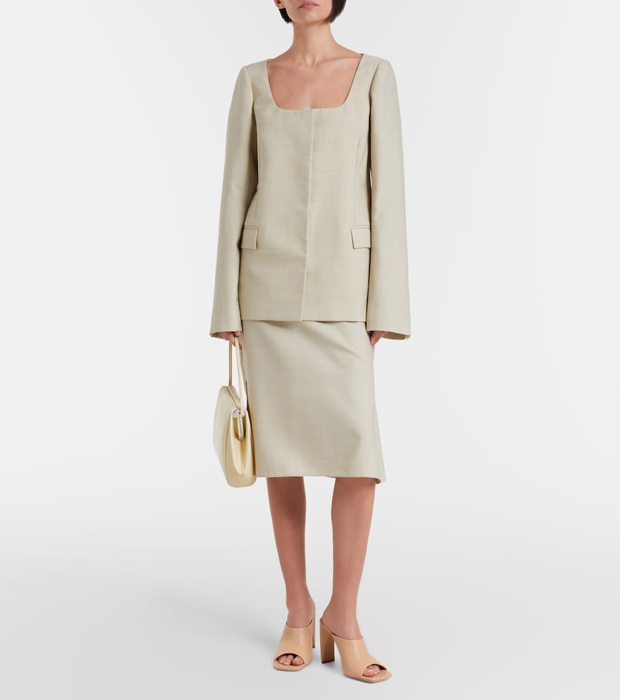 Beige Calvin Klein Collection Palma leather mules - Heeled Sandals