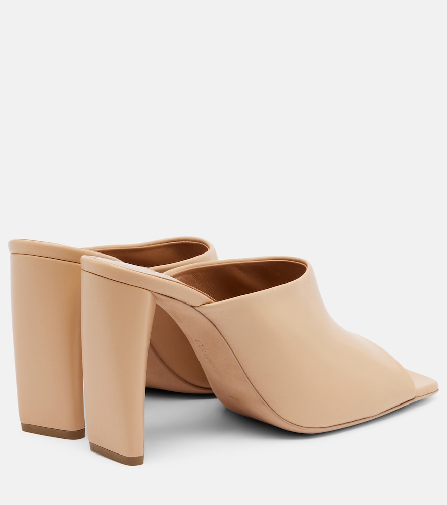 Beige Calvin Klein Collection Palma leather mules - Heeled Sandals