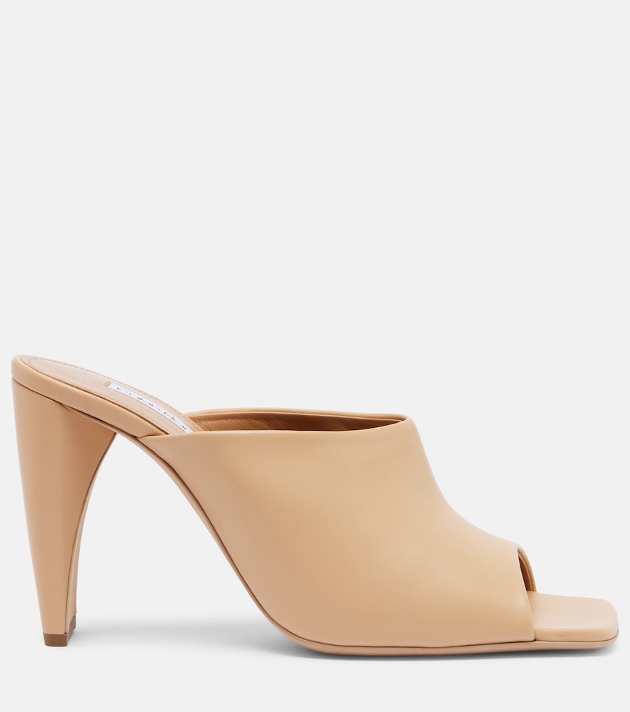 Beige Calvin Klein Collection Palma leather mules - Heeled Sandals