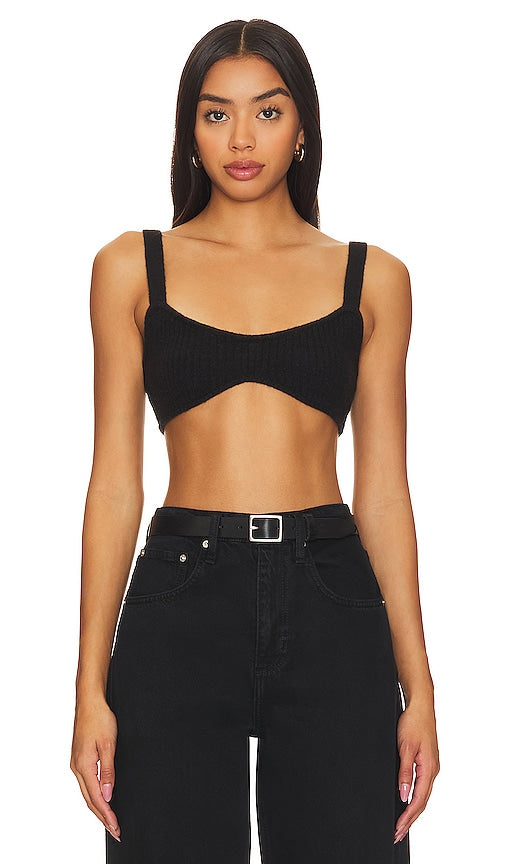 Camila Coelho Adelie Knit Bra in Black - Camila Coelho Soutien-gorge en maille Adelie en noir - Camila Coelho Adelie 黑色针织文胸 - Camila Coelho Adelie Strick-BH in Schwarz - Camila Coelho Adelie 니트 브라블랙 색상 - Reggiseno in maglia Camila Coelho Adelie in nero
