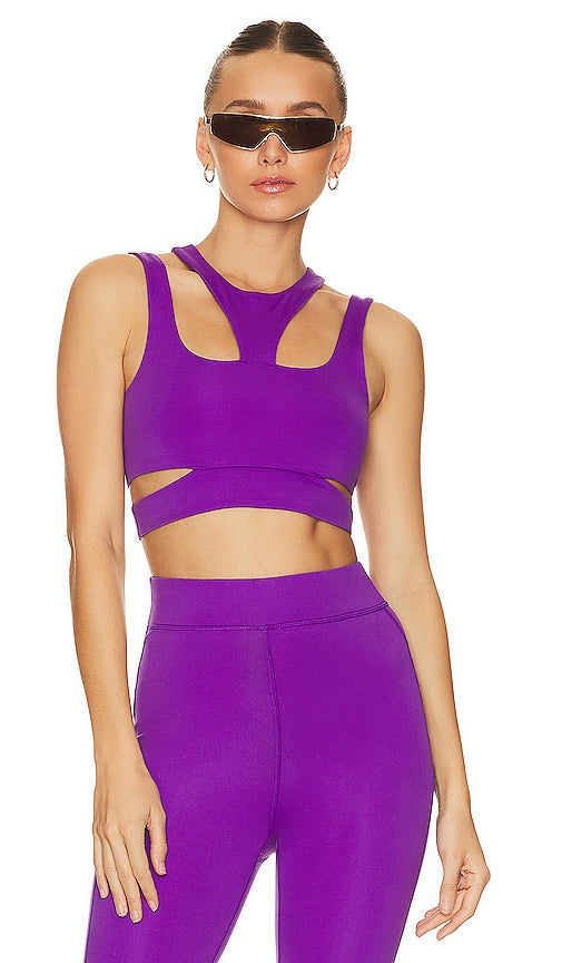 Camila Coelho Aline Sports Bra in Purple - Camila Coelho Soutien-gorge de sport Aline en violet - Camila Coelho Aline 紫色运动文胸 - Camila Coelho Aline Sport-BH in Lila - Camila Coelho Aline 스포츠 브라, 퍼플 색상 - Reggiseno sportivo Camila Coelho Aline in viola