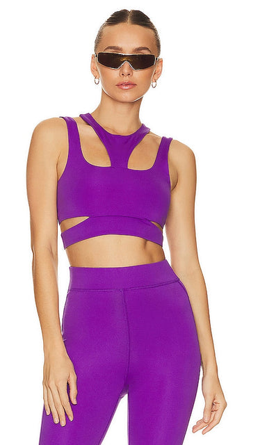 Camila Coelho Aline Sports Bra in Purple - Camila Coelho Soutien-gorge de sport Aline en violet - Camila Coelho Aline 紫色运动文胸 - Camila Coelho Aline Sport-BH in Lila - Camila Coelho Aline 스포츠 브라, 퍼플 색상 - Reggiseno sportivo Camila Coelho Aline in viola