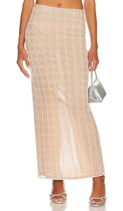 Camila Coelho Carlton Maxi Column Skirt in Nude - Camila Coelho - Jupe longue colonne Carlton en chair - Camila Coelho Carlton 裸色长裙 - Camila Coelho Carlton Maxi-Säulenrock in Nude - Camila Coelho Carlton 맥시 컬럼 스커트 - Gonna lunga a colonna Camila Coelho Carlton in color nudo