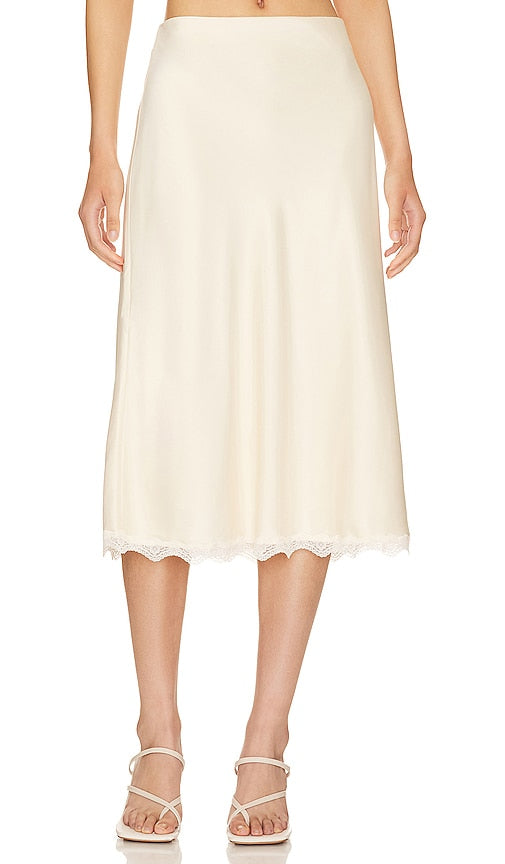 Camila Coelho Carmel Midi Skirt in Cream - Camila Coelho - Jupe mi-longue Carmel en crème - Camila Coelho 卡梅尔奶油色中长半身裙 - Camila Coelho Carmel Midirock in Creme - Camila Coelho 카르멜 미디 스커트 - Gonna longuette Camila Coelho Carmel color crema