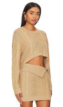 Camila Coelho Carmen Cropped Cable Crew in Tan