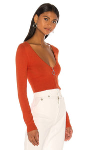 Camila Coelho Caryn Zip Up Sweater in Red