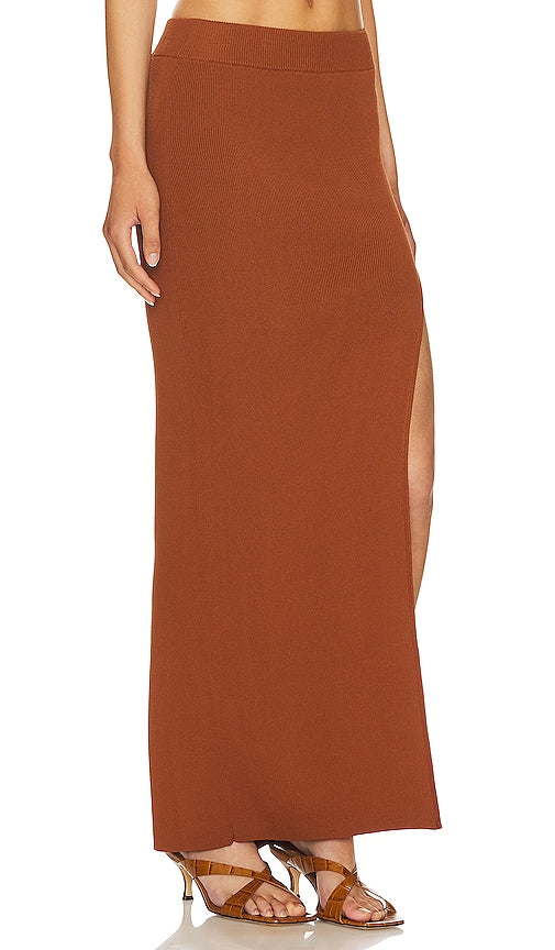 Camila Coelho Delaine Maxi Skirt in Brown