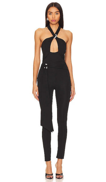 Camila Coelho Delta Jumpsuit in Black - Combinaison Delta Camila Coelho en noir - Camila Coelho 黑色 Delta 连身裤 - Camila Coelho Delta-Overall in Schwarz - Camila Coelho Delta 점프수트 - Tuta Camila Coelho Delta in nero