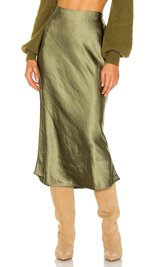 Camila Coelho Gysele Midi Skirt in Green - Camila Coelho Jupe mi-longue Gysele en vert - Camila Coelho Gysele 绿色中长半身裙 - Camila Coelho Gysele Midirock in Grün - Camila Coelho Gysele 미디 스커트 - Gonna longuette Camila Coelho Gysele in verde