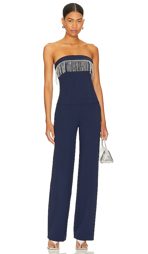 Camila Coelho Indigo Jumpsuit in Navy - Combinaison indigo Camila Coelho en bleu marine - Camila Coelho 海军蓝靛蓝连身裤 - Camila Coelho Indigo-Jumpsuit in Marineblau - Camila Coelho 인디고 점프수트 네이비 색상 - Tuta Indigo Camila Coelho in blu marino