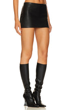 Camila Coelho Katalina Leather Mini Skort in Black