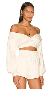 Camila Coelho Kenzie Pullover in Ivory