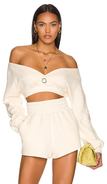 Camila Coelho Kenzie Pullover in Ivory - Camila Coelho Pull Kenzie en ivoire - Camila Coelho Kenzie 象牙色套头衫 - Camila Coelho Kenzie Pullover in Elfenbein - Camila Coelho Kenzie 풀오버 아이보리 색상 - Pullover Camila Coelho Kenzie in avorio