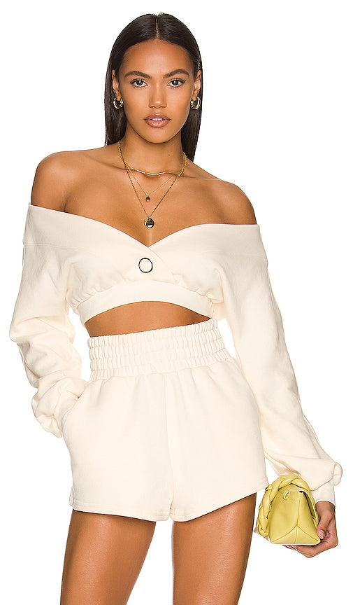 Camila Coelho Kenzie Pullover in Ivory - Camila Coelho Pull Kenzie en ivoire - Camila Coelho Kenzie 象牙色套头衫 - Camila Coelho Kenzie Pullover in Elfenbein - Camila Coelho Kenzie 풀오버 아이보리 색상 - Pullover Camila Coelho Kenzie in avorio