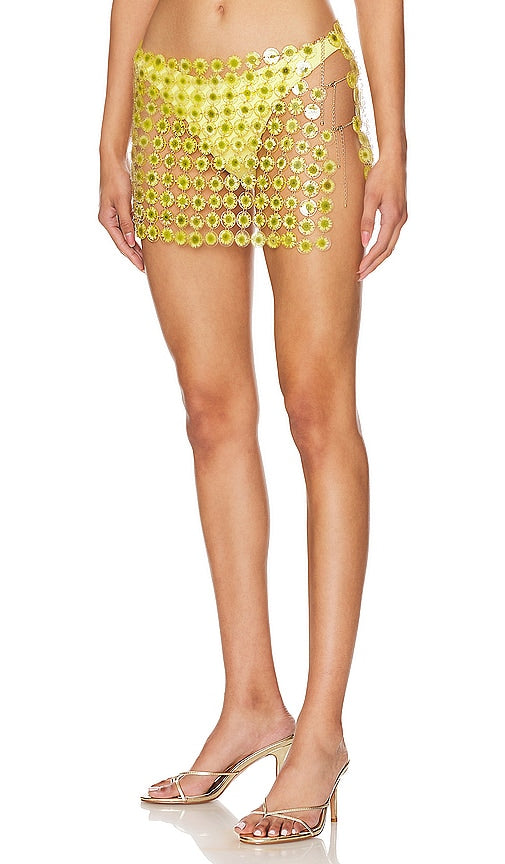 Camila Coelho Lilah Mini Skirt in Yellow - Camila Coelho Mini-jupe Lilah en jaune - Camila Coelho Lilah 黄色迷你裙 - Camila Coelho Lilah Minirock in Gelb - Camila Coelho Lilah 미니 스커트 - Minigonna Camila Coelho Lilah in giallo