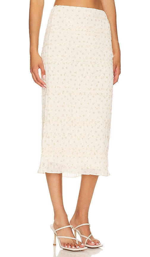 Camila Coelho Marbella Midi Skirt in Ivory