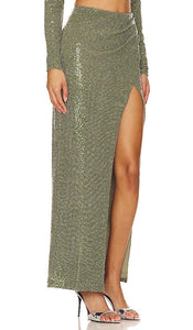 Camila Coelho Martin Maxi Skirt in Olive