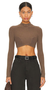 Camila Coelho Naila Top in Brown - Camila Coelho Haut Naila en Marron - 卡米拉·科埃略 (Camila Coelho) 棕色 Naila 上衣 - Camila Coelho Naila Top in Braun - Camila Coelho Naila 탑 - Top Camila Coelho Naila in marrone