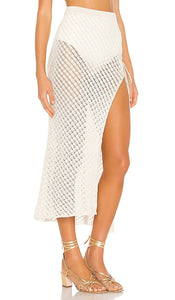 Camila Coelho Offshore Midi Skirt in Ivory