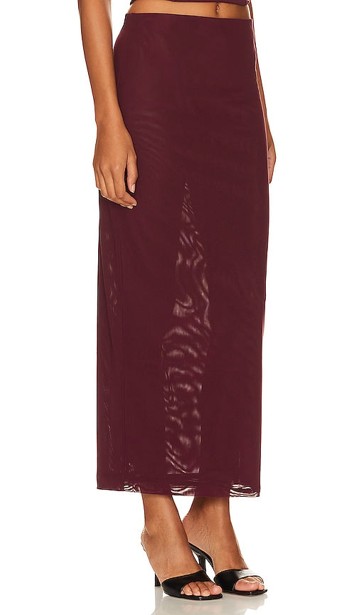 Camila Coelho Osiris Maxi Skirt in Burgundy