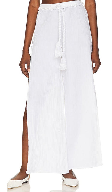 Camila Coelho Santi Pants in White - Camila Coelho Pantalon Santi en Blanc - Camila Coelho Santi 白色长裤 - Camila Coelho Santi Hose in Weiß - Camila Coelho Santi 팬츠 화이트 색상 - Pantaloni Camila Coelho Santi in bianco