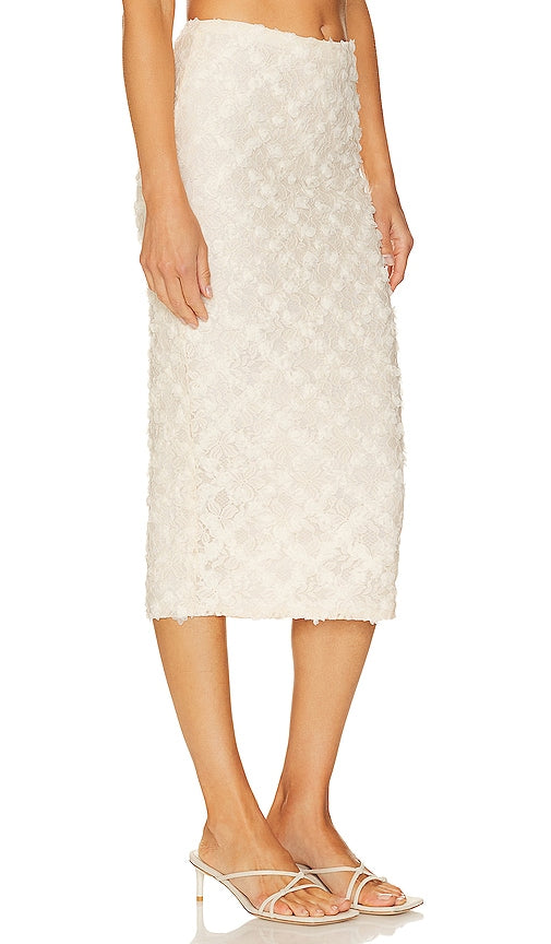 Camila Coelho Veranda Midi Skirt in Ivory
